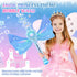 LED Light & Music Bubble Machine - Bubble Wands for Kids Girls | 3 AA Batteries & 2 Bubble Solutions | Outdoor Party
