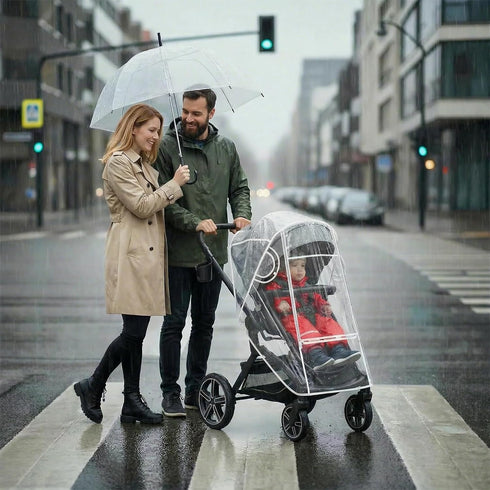 Universal Stroller Rain Cover Compatible with Graco, Waterproof Stroller Cover - Clear Weather Shield, Breathable