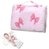Jihqo Diaper Changing Pad Cute Bows Pink Portable Diaper Mat with Built-in Pillow Travel Changing Station for Baby