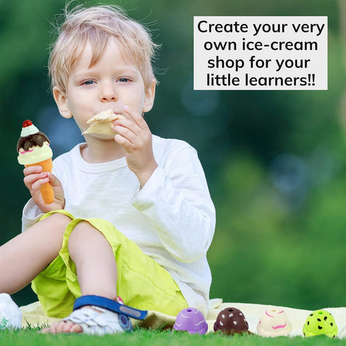Kids Ice Cream Toy Set - Pretend Play Sweet Treats Ice Cream Parlour Dessert Accessories