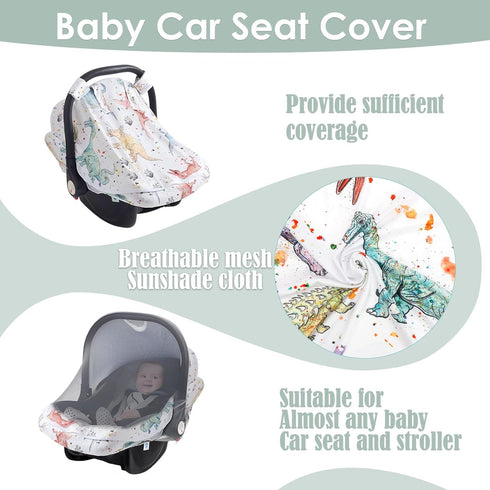 ZJMCAJY 3 1) Baby Car Seat Cover, Infant Carrier Canopy for Boys Girls with Two Way Zipper Windproof Modes with Extra