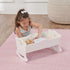 Badger Basket Toy Rocking Doll Bed with White Bedding and Personalization Kit for 20 inch Dolls - White Rose