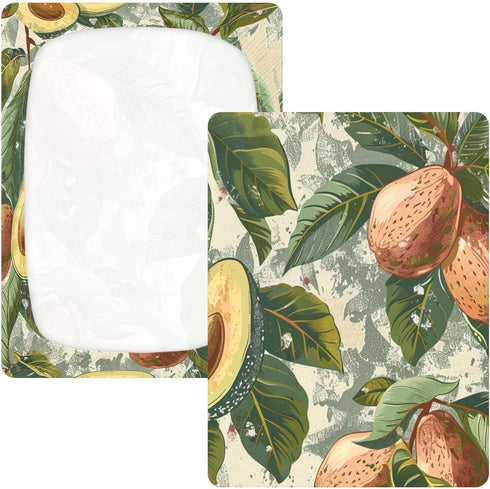 Bseiialft 52 28 Avocados Green Leaves Vintage Crib Sheets for Boys Girls Soft and Breathable Cotton Baby Sheets
