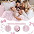 Set 3 Set Wowelife Boho Mini Crib Bedding for Girls, Piece Tufted Jacquard Ruffle Fringe Baby Girl Crib Bedding