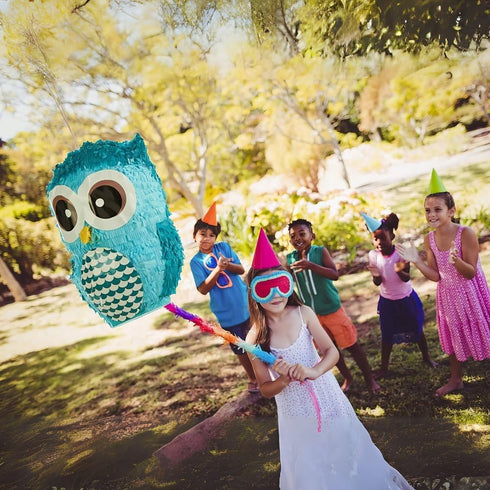 Unique Owl 3D Party Pinata, 15" x 10" x 9", Blue