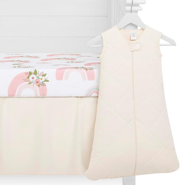 Evolur Rainboho 3 Piece Crib Bedding Set, Machine Washable, Soft and Breathable