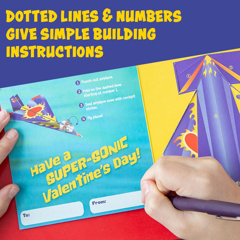 Peaceable Kingdom Valentine's Day Gift for Kids, Fun Party Favors for Classroom, Goodie Bag Stuffers - Paper Plane