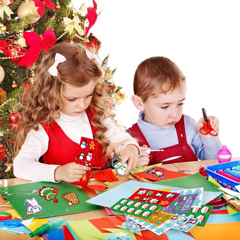 ArtCreativity Christmas Stickers for Kids - 100 Sheets with 1200 Holiday Stickers Assortment - Bulk Party Favors