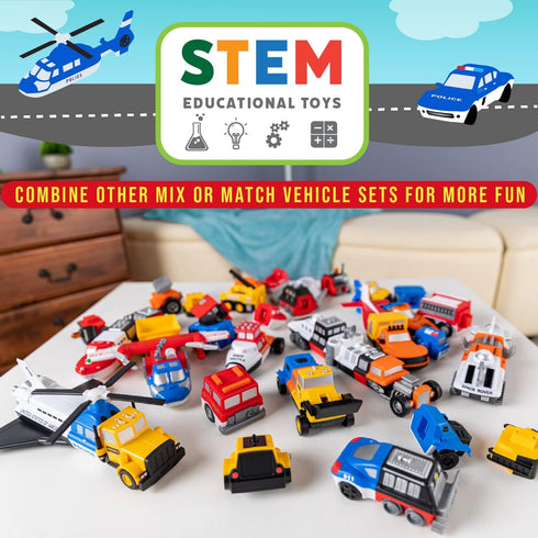 POPULAR PLAYTHINGS Mix or Match Vehicles - Magnetic Toy Play Set, Police