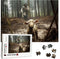 Christian Puzzles for Adults, Wooden Jigsaw Puzzles 500 Pieces Jesus Running After Lost Lamb Religious Decor
