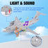Air Force Diecast Plane Toy, Grey Metal Military Model Airplane with Lights & Sounds, Play Vehicle for Kids