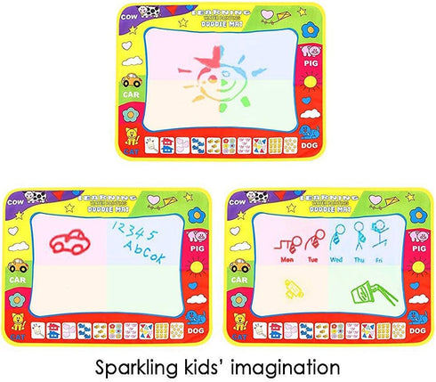 Magic Drawing Mat/Water Doodle Mats (31.4in x 23.6in) - Reusable Coloring Aqua Classic Mat with Magic Pen for Kids