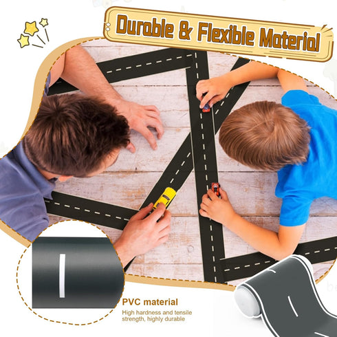 Generic 3.94 Inch 78.74inch Wall Safe Car Road Tape for Kids Wide Easy Peel No Residue Track, Floor & Wall Safe Raceway