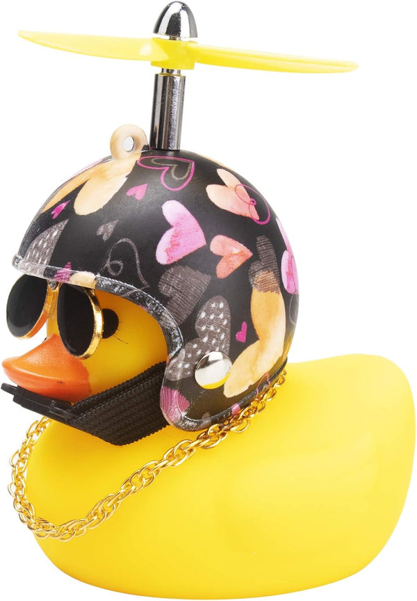 wonuu Cute Yellow Rubber Duck Car Dashboard Ornaments with Propeller (Love)