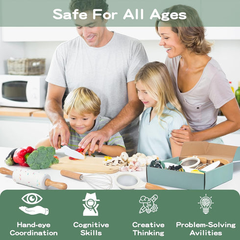18 Sets Set Set, PCS Kids Cooking Real, Montessori Kitchen Tools for Toddlers, Cooking & Baking for Kids Little Chefs
