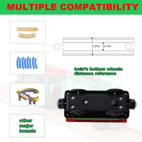 HANQIAN Set Sets Battery Operated Locomotive Train for Wooden Train Track, Electric Remote Control Magnetic Vehicles