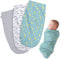 Henry Hunter Baby Swaddle Sack - Soft Stretchy Cotton Swaddles for Newborns, Pack of 3, Cloud | Moon | Light Heather
