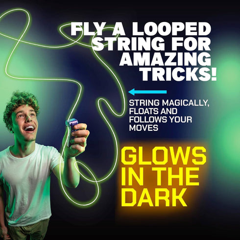 ZipString Luma - The Patented Glow-in-The-Dark Toy That Flies a Loop of String, Creates Endless Shapes and Tricks