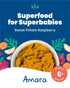 Amara Organic Baby Food - Stage 2 - Sweet Potato Raspberry - Baby Cereal to Mix W/Breastmilk, Water or Baby Formula - Shelf Stable Baby Food W/Organic Fruit and Veggies - 5 Pouches 3.5oz Per Serving