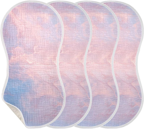 decor gift 4 Pack 22x11in Cotton Burp Cloths Soft and Absorbent? Blue Rose Marble Texture Chic Baby spit up Rags