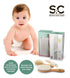 Baby Hair Brush and Comb Set for Newborn, Wooden Brush with Soft Goat Bristles, Baby Grooming Kit by Stone & Clark