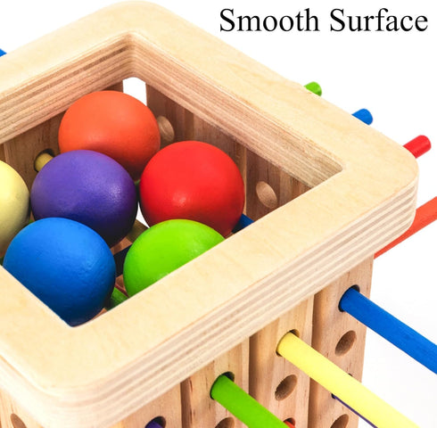 Pichoi 3-8, Montessori Game Wooden Board Game - Multiplayer Family Travel Game - Math Educational Fine Motor Skills Toy