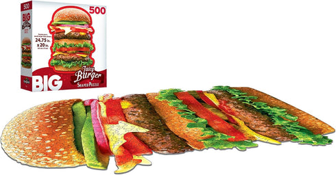 RoseArt Big Shaped Juicy Burger 500 Piece Jigsaw Puzzle for Adults