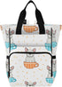 YANENDIE Bulldogs Teacups Pastel Diaper Bag Backpack, Unisex Travel Baby Backpack Diaper Bags