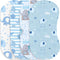 Wauprant 4pcs Elephant Burp Cloths for Baby Boys Girls 100% Cotton Blue Elephant