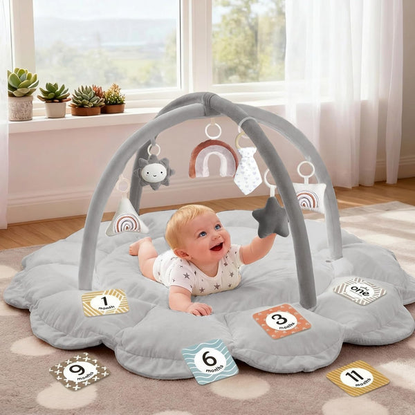 5-in-1 Thick & Plush Baby Play Gym, Baby Play Mats for Floor,