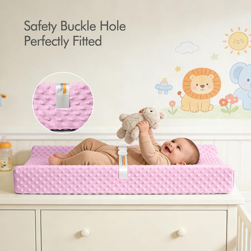 2 Pack 32x16 Inch Baby Changing Pad Covers, Super Soft Plush Dot Diaper Changing Table Covers Fit Changing Table Pad
