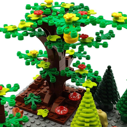 ZHX Garden Park Building Block Parts Botanical Scenery Accessories Plant Set, Compatible with All Major Brands (Without