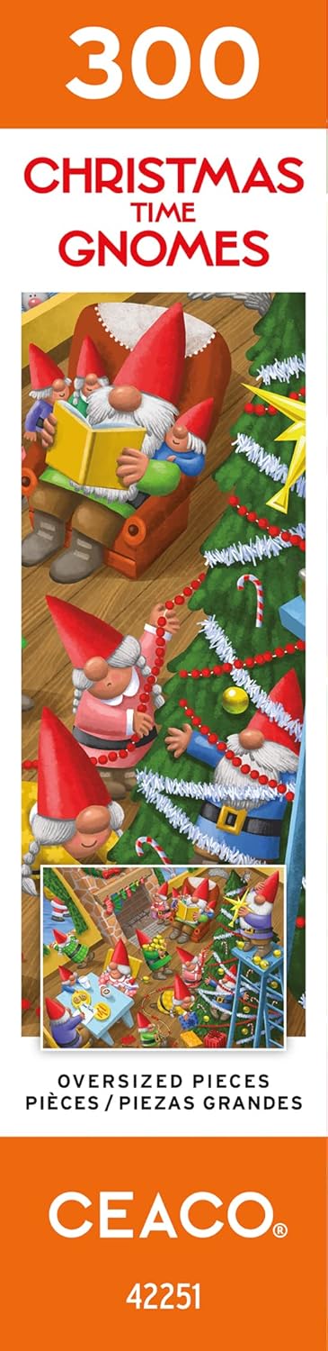 Ceaco - Holiday - Christmas Time Gnomes - 300 Piece Jigsaw Puzzle for Christmas