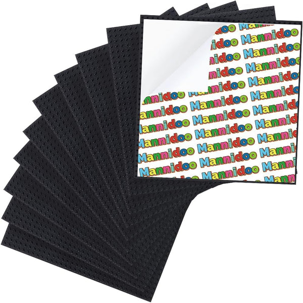 Peel-and-Stick Baseplates, 10 Packs 10" x 10“ Classic Adhesive Building Base Plates for Walls