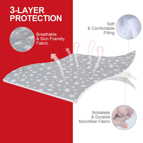 Pack 39"27"5", Pack and Play Sheets Fitted, Toddlers Mattress Protector Breathable Thick Playard Lovely Print Cover