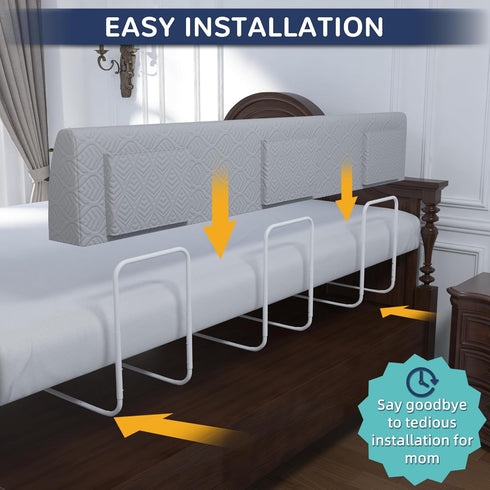 FigTime 51", 3-Bracket) Bed Bumper for Toddlers, Foam Bed Rail for Toddlers, Toddler Bed Rail Bumper, Soft Safety Bed