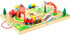 Melissa & Doug 17-Piece Wooden Take-Along Tabletop Farm, 4 Farm Vehicles, Play