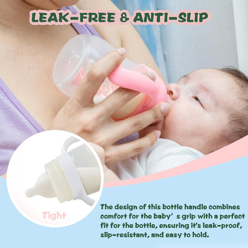 Giftophilia Pack 4 Baby Bottle Handles Compatible for Mam Bottles, Feeding Bottles Holder Accessories