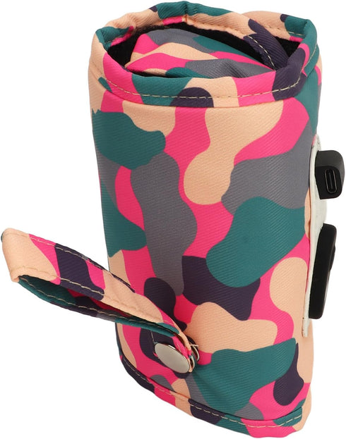 DAUZ 5.57 Cm Milk Warmer Bag, Baby Milk Heat Keeper LCD Display Portable for Travel for Bottle (Pink)