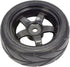 Apex RC Products 1/10 On-Road Black 5 Spoke Wheels with V Tread Rubber Tires (Set of 4) #5000