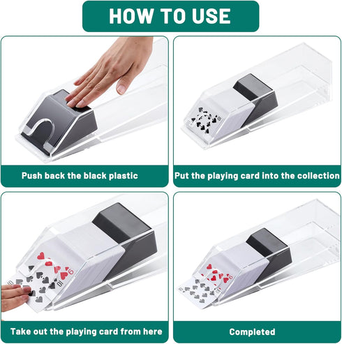 Honoson Blackjack Shoe and Discard Tray, Clear Acrylic Card Dispenser for Playing Cards Discard Holder