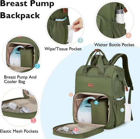 mommore Backpack S1,S2 Backpack 15.6 inch Breast Pump for Spectra Medela Large Diaper for Working Moms with Laptop