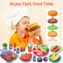 CUTE STONE Kids Play Kitchen Toy Accessories, Toddler Pretend Cooking Playset with Cookware, Utensils, Food for Cutting