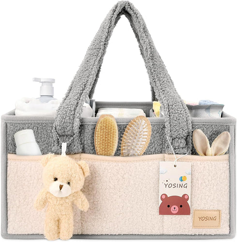 YOSING Diaper Caddy Organizer for Changing Table, Newborn Caddy for Car Travel,