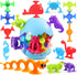 Auvitaya 30 PCS Suction Cup Toys, Baby Bath Tub Toy with Eggshell, Silicone