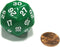 Koplow Games Triantakohedron D30 30 Sided 33mm Jumbo RPG Gaming Dice - Green with White Number