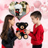 Black Bear Plush Stuffed Animal, 11.8 Inches Black Bear with Rose, Cute Gifts for Kids Toddler Girlfriend