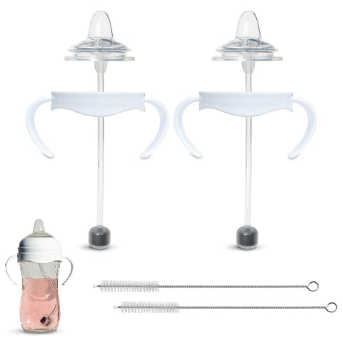 Philips Avent Natural Baby Bottles Sippy Cup Conversion Kit, 2-Count Silicone Spout Nipples, Weighted Straw, Handles