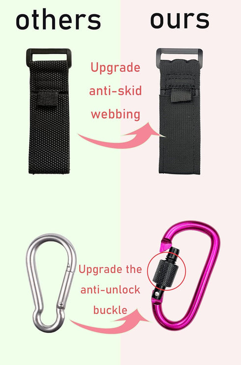 DEIHAALEN 30 lbs Cart(2 Baby Stroller Hook with Locking, Carry per Stroller Clip, Baby Stroller Accessories & Car Seat