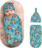 Nanyizly Monkeys and Bananas Newborns Beanie Swaddle Blanket Set Baby Receiving Blankets for